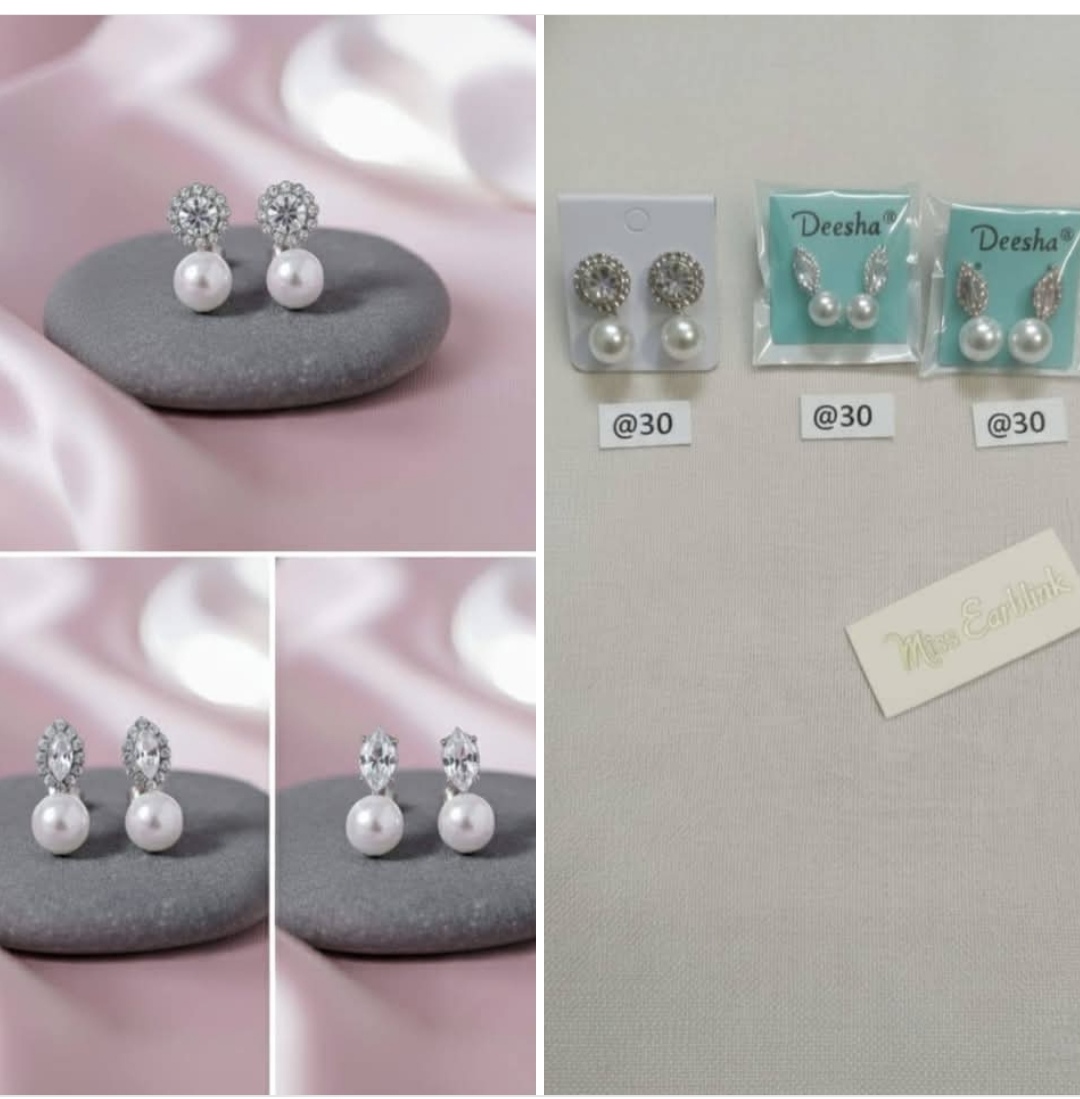 Elegant Pearl  Stud Earrings Combo – 3 Pair Set for Women | MissEarBlink