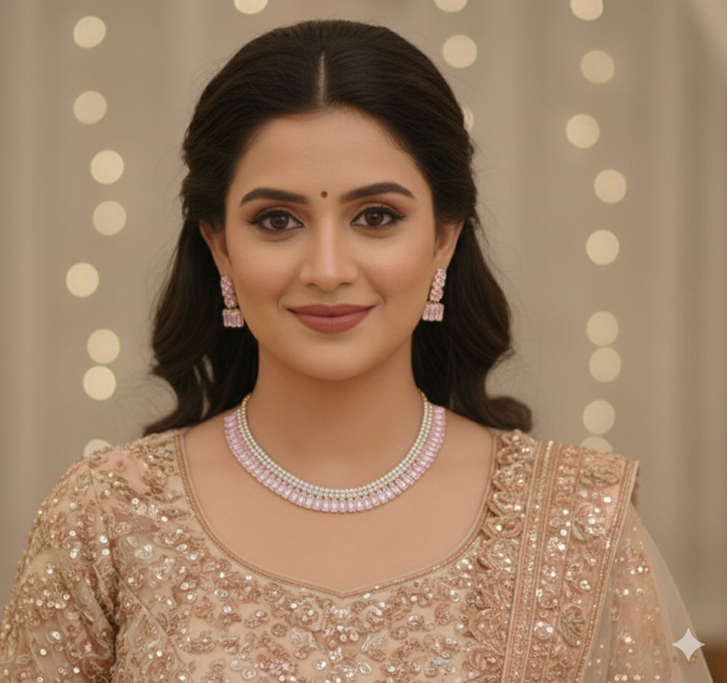 Rose Gold Party Wear Necklaces set