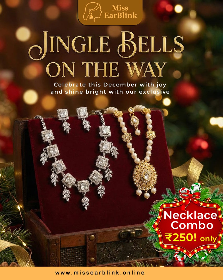 The Crystal Frost Set – A contemporary silver-finish necklace with square-cut