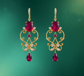 Ruby Gold Earrings