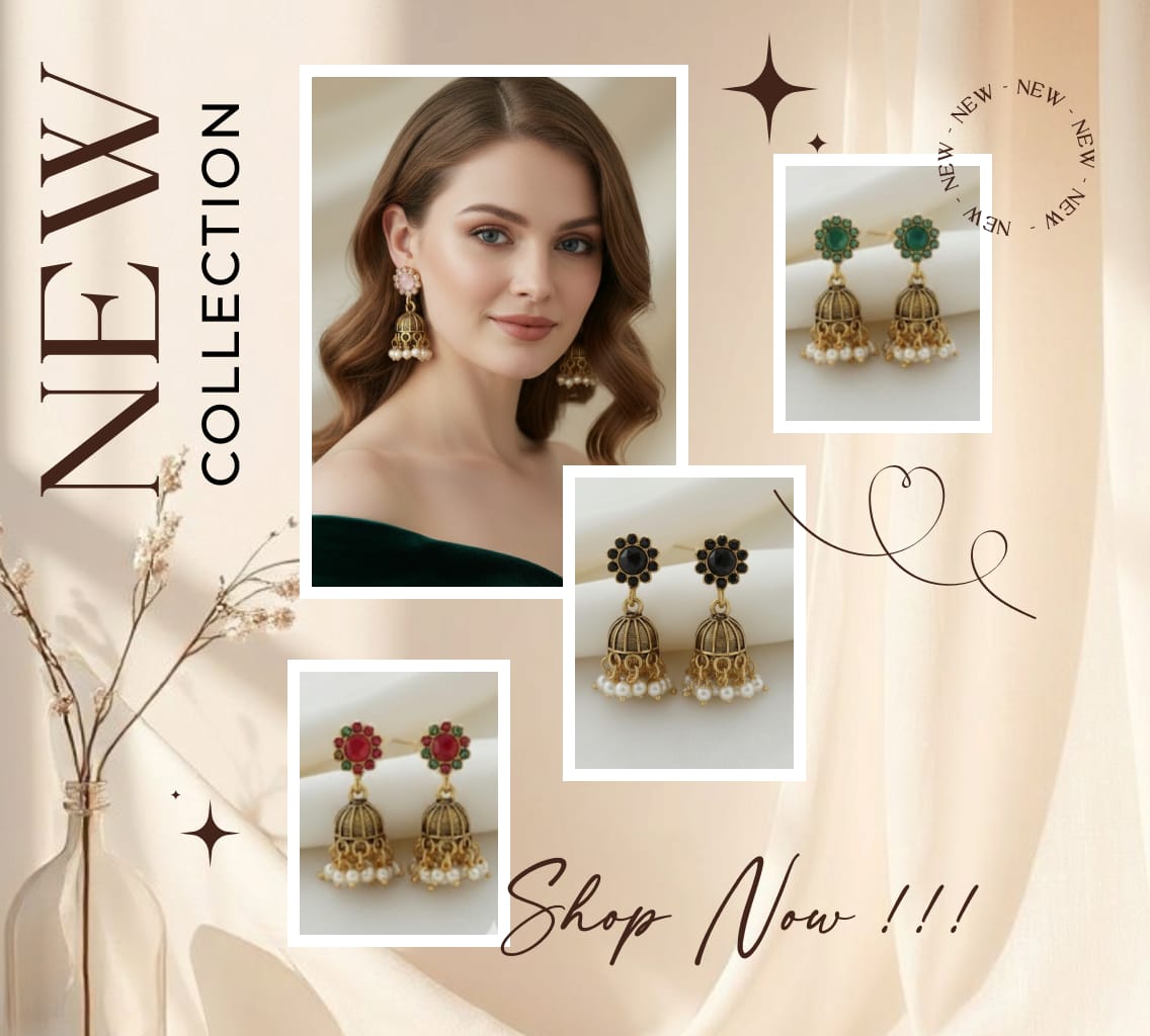 elegant floral jhumka earrings